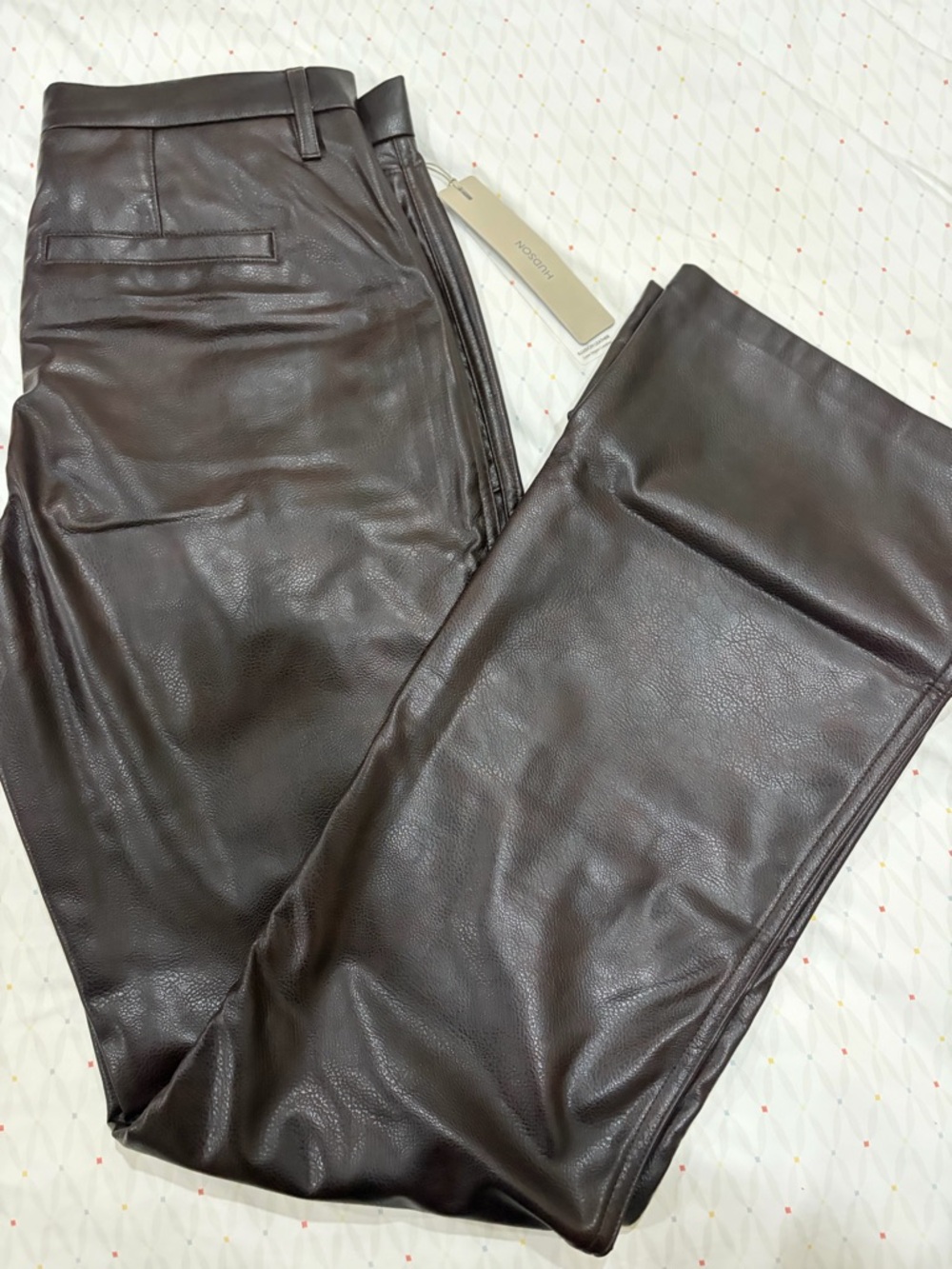 Hudson Jeans Dark Brown Faux Leather Pants